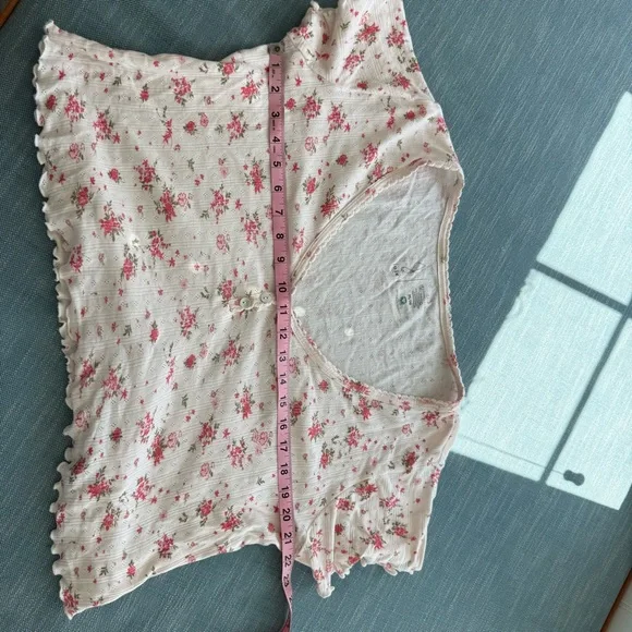 Joie Pajama Set Cropped Top 100% Organic Cotton - Picture 14 of 15